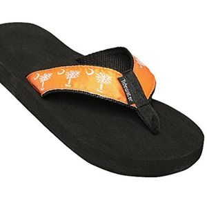 Orange Palmetto Flip Flops
